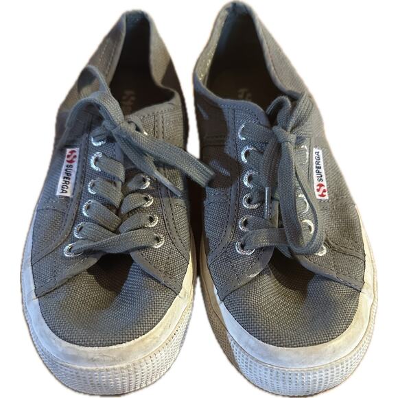 Superga 2750 Cotu Classic Unisex‎ Gray Canvas Sneakers Size 8 - Picture 1 of 6